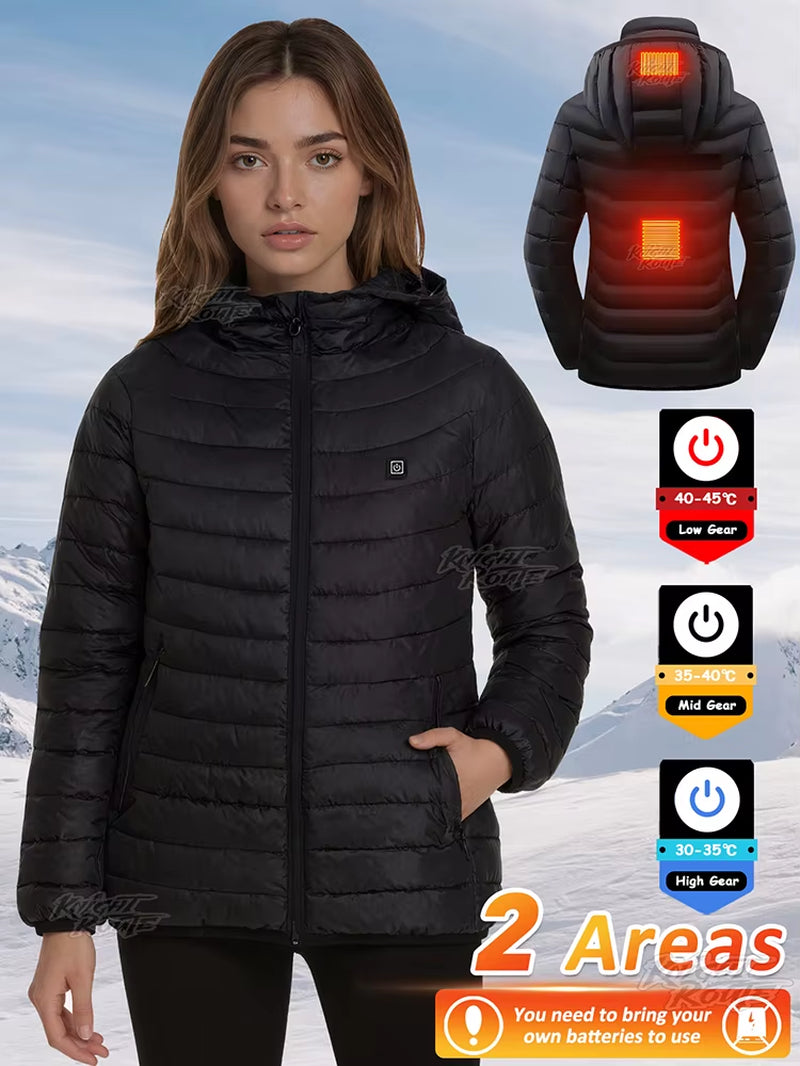 Stylish Winter Heated Coat for Women | 21/15/2 Heating Areas, 4 Switches, 3-Temp Options | Great for City Commute, Ski Trips
