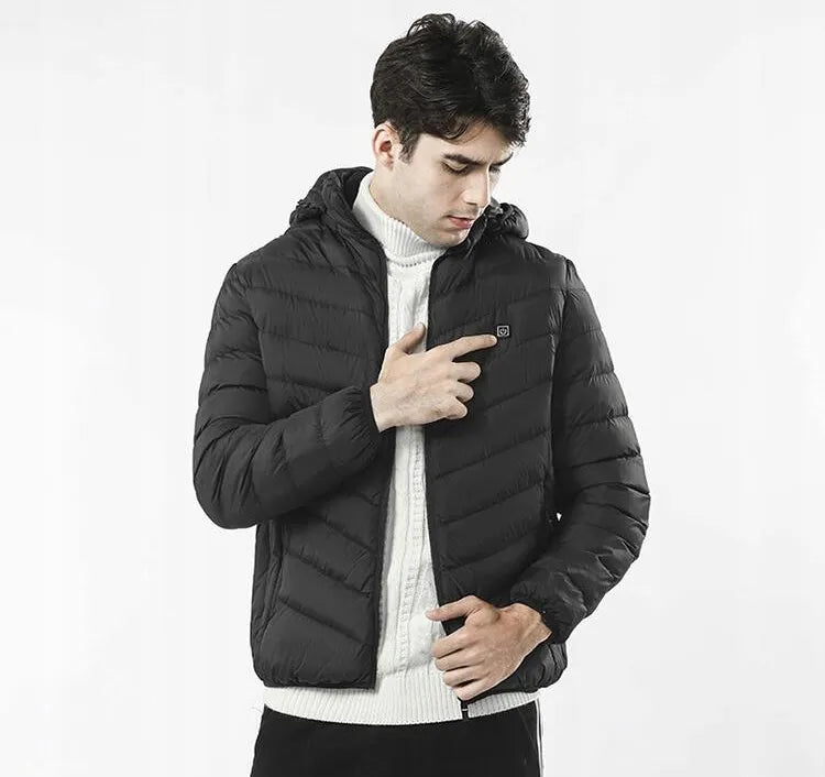 Men Heated Jacket USB Winter Outdoor Electric Heating Male Bobojaco Warm Sprots Thermal Coat Clothing Heatable Men'S Parka